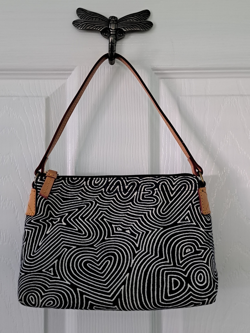 Dooney & Bourke Swirl Navy & White Shoulder Bag